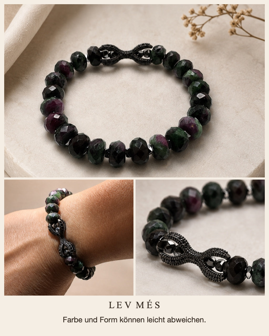 Produktansichten: Rubin-Zoisit-Armband